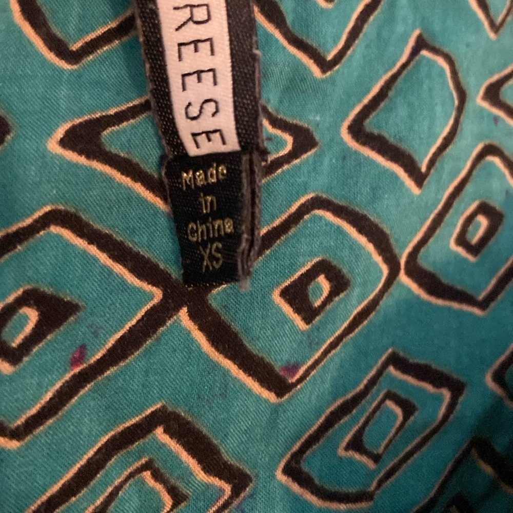 Anthropologie Hei Hei Geometric Drawstring Jogger Pants Teal Coral Boho 🌴 - Picture 5 of 7